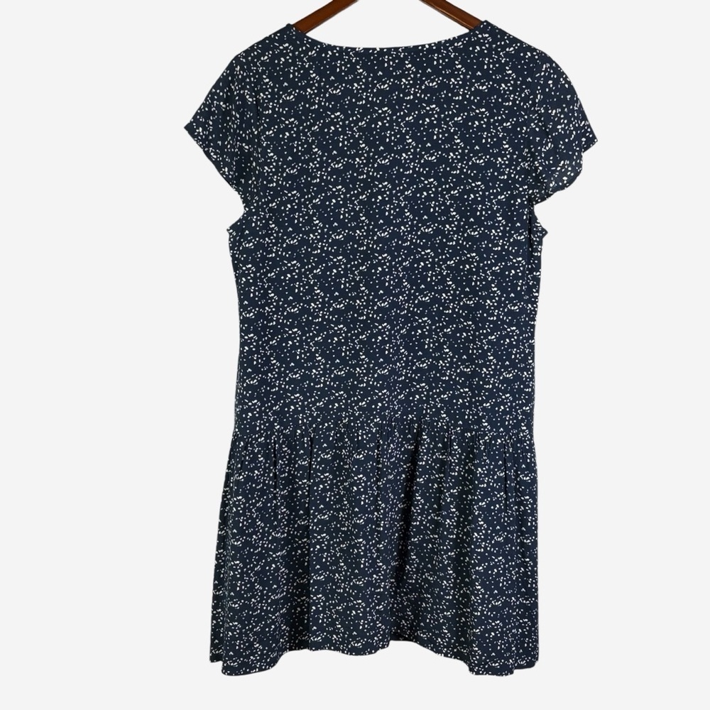 Garnet Hill Summer Day Dress Size 12 Confetti Print Pockets Blue Boho Cottage - Picture 2 of 9